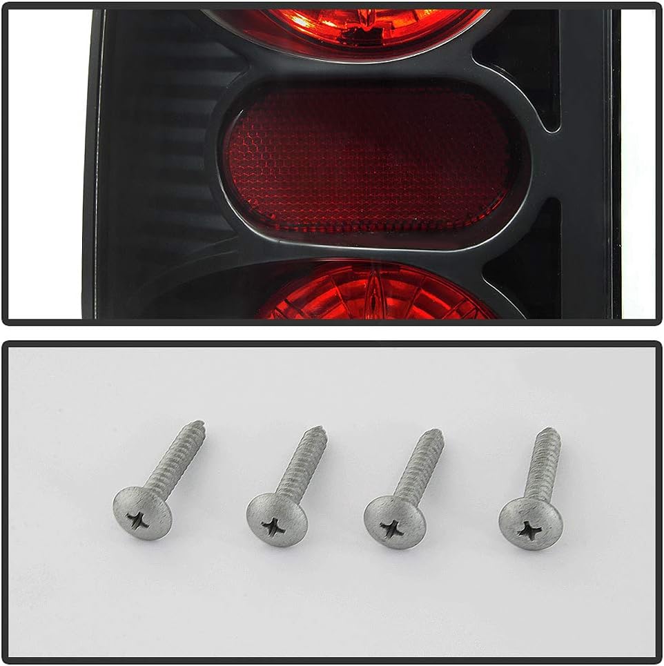 Black Tail Lights Brake Lamps Pair Set E46258