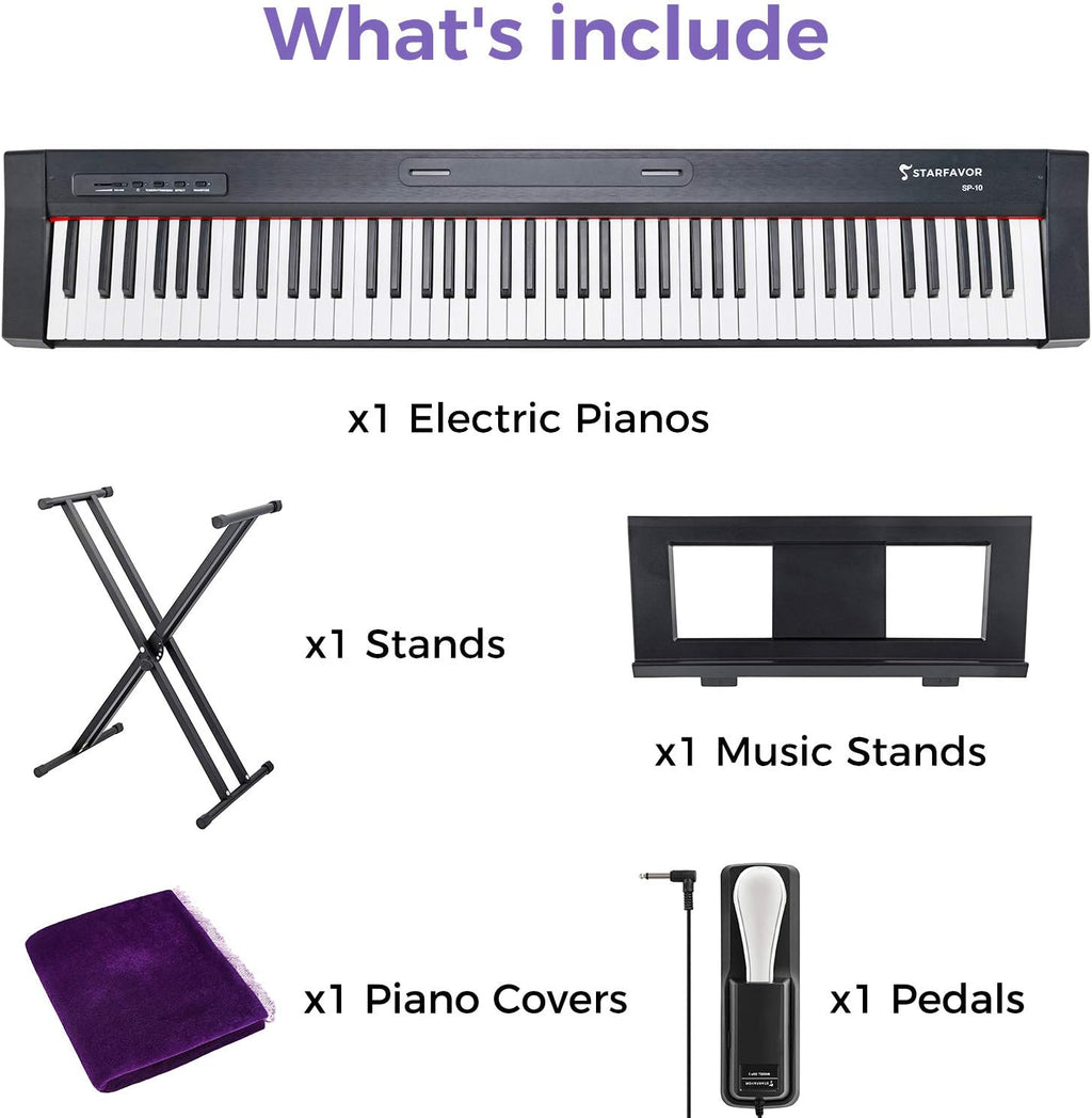 88 Key Digital Piano with Semi Weighted Keys and Dual 30W Speakers W29817