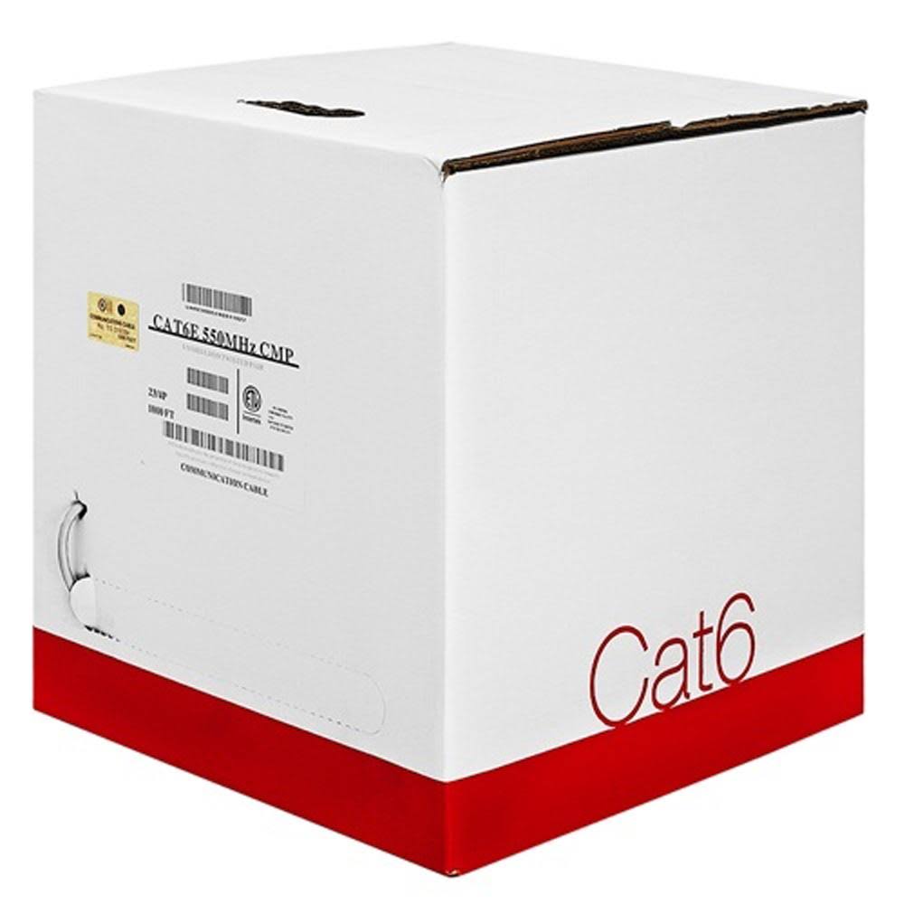 Cat6 23AWG Bare Copper 1000ft Ethernet Cable White A425317