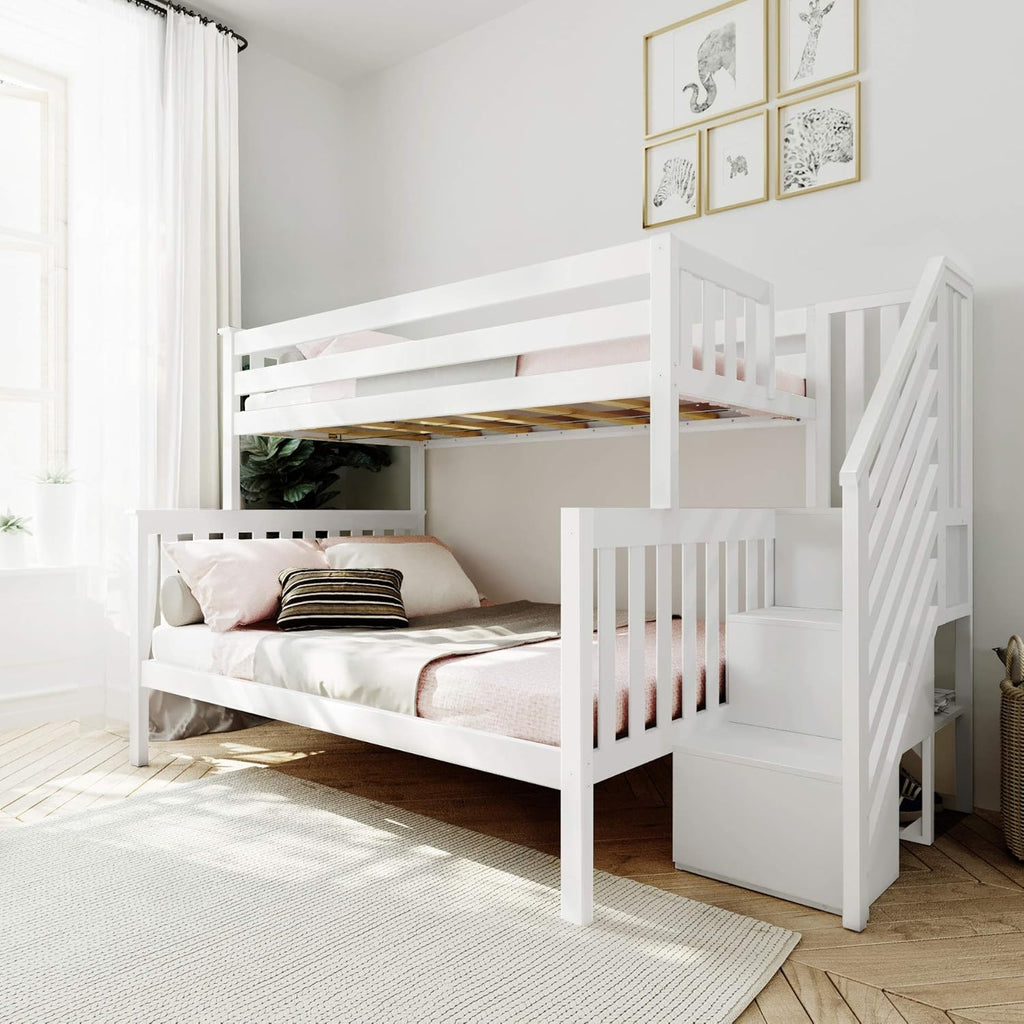 Twin/Full Bunk Bed with Staircase H78235