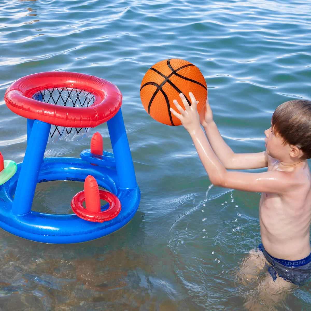 3 Packs 4.7 Inch Mini Inflatable Plastic Basketballs Toy V277513