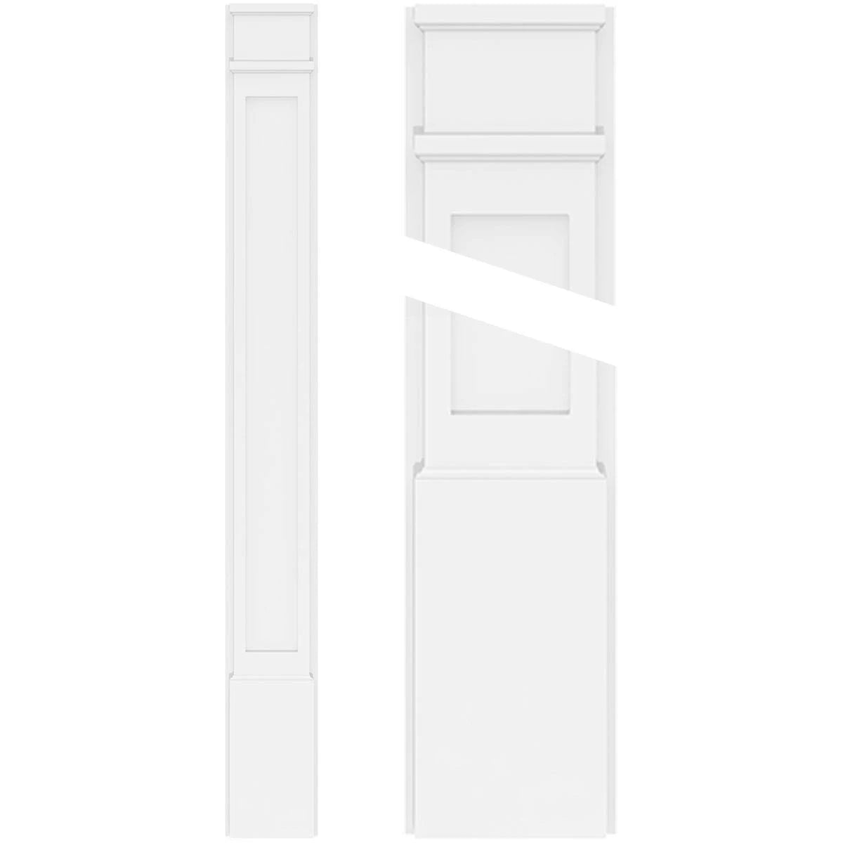 Flat Panel PVC Pilaster with Decorative Capital & Base (Pair) P70565