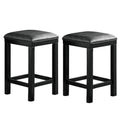 Black and Gray Leatherette Stool, Set of 2 L67027