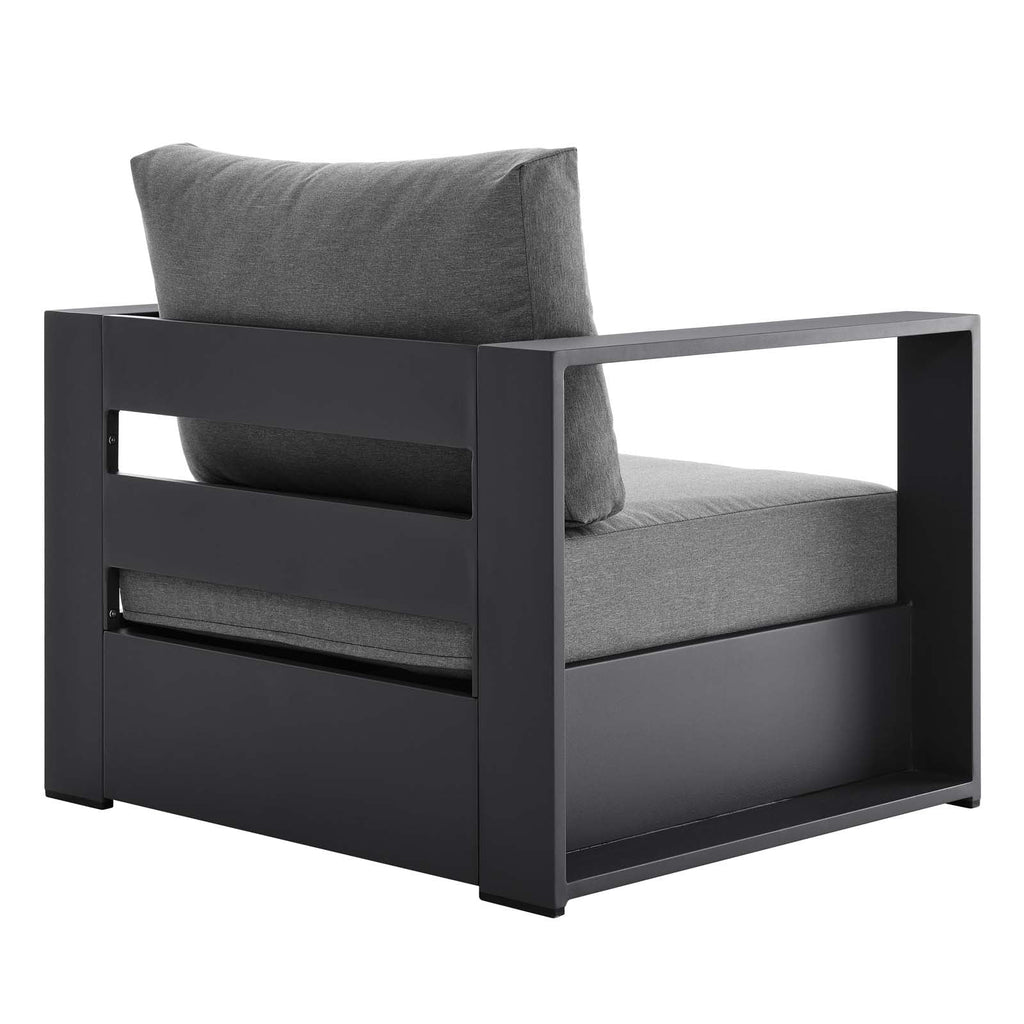 Powder-Coated Aluminum Armchair in Gray Charcoal U562