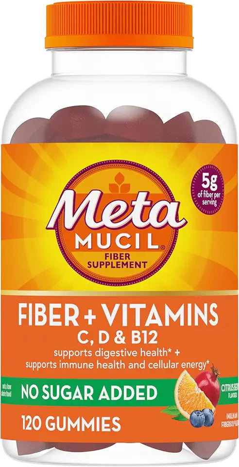 Citrus Berry Fiber Gummies with Vitamins C, D, B12, 120 Count F778916