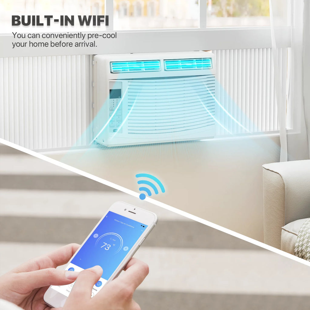 6,000 BTU Smart Window Air Conditioner with WiFi, White J3047