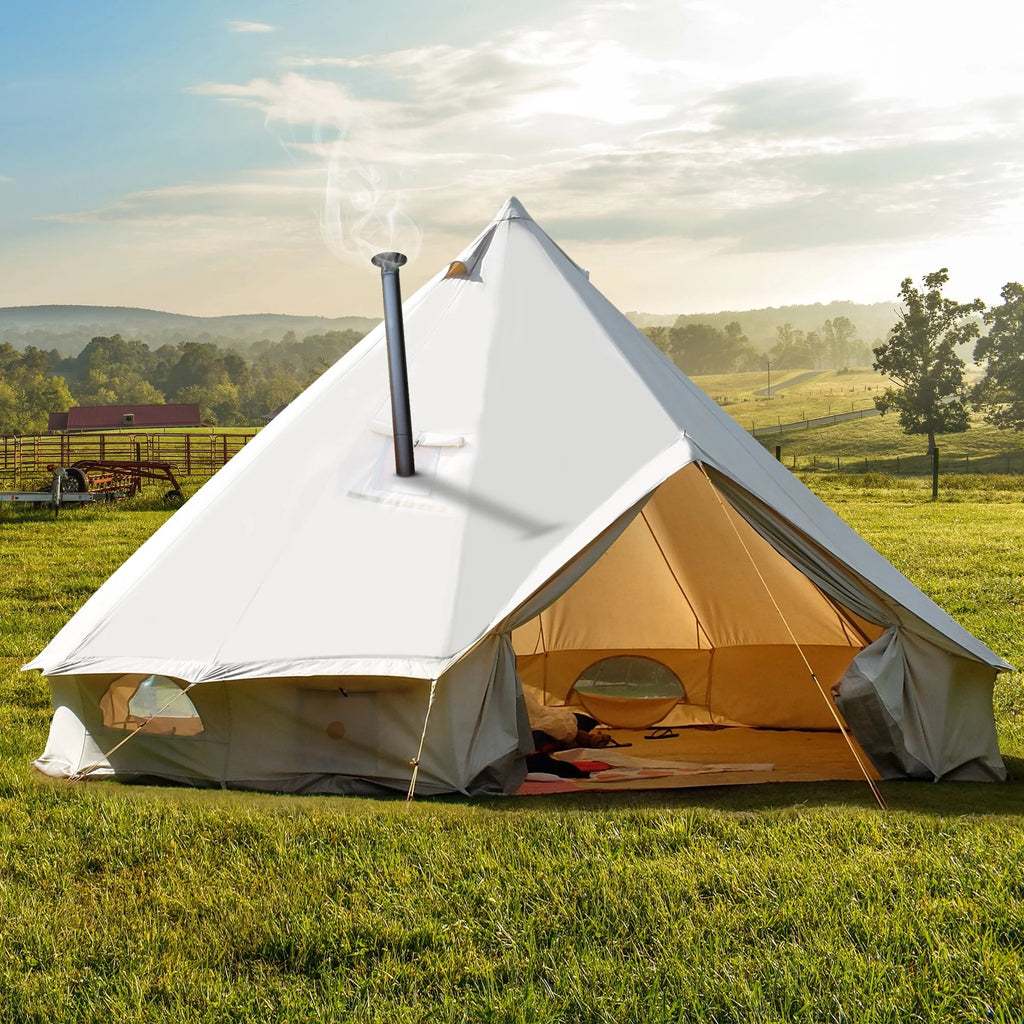 4 Seasons Waterproof Cotton Camping Tent with Stove Jacks E27978