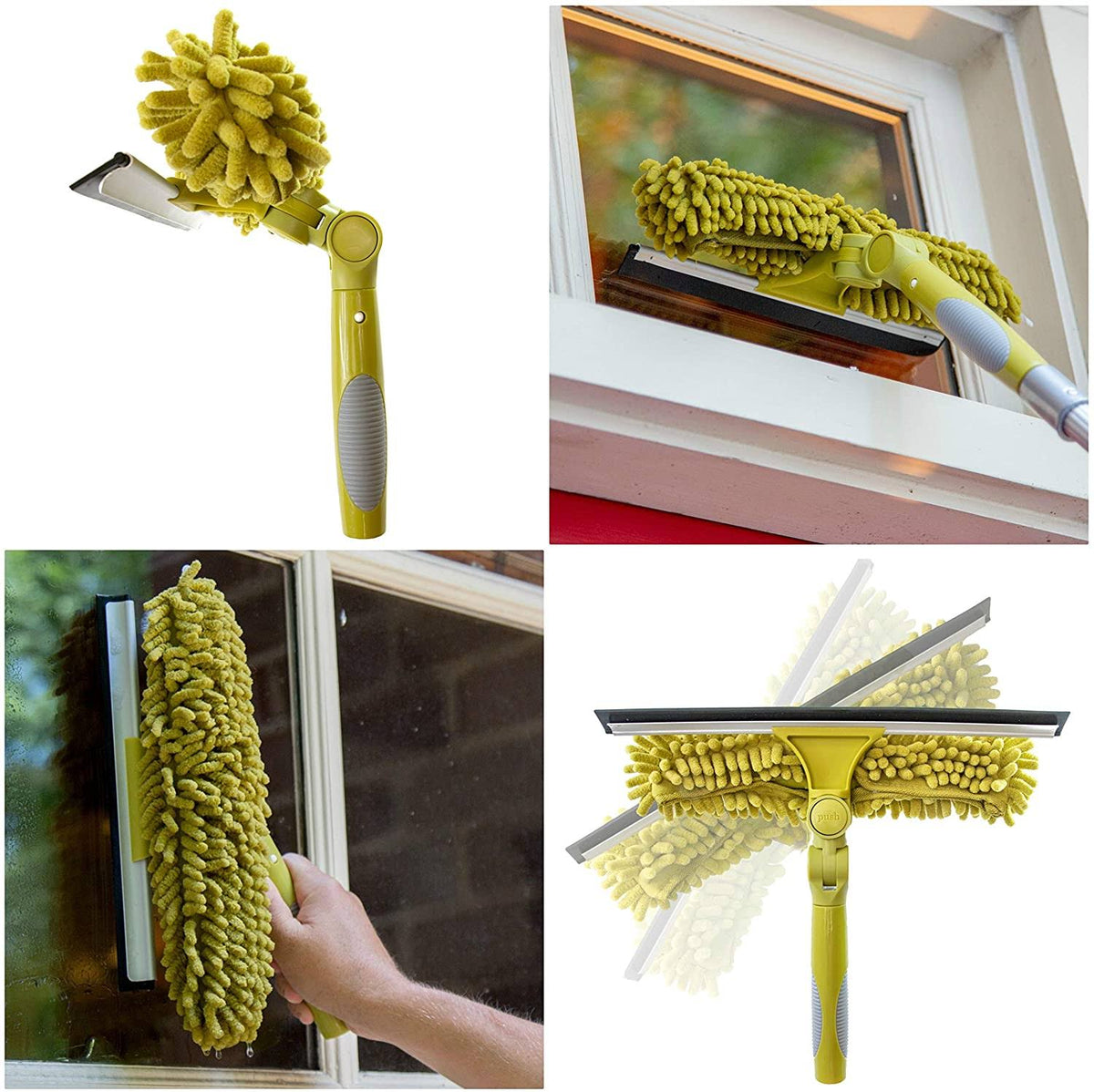7-30 Foot Extension Pole with Squeegee and Window Washer A7230
