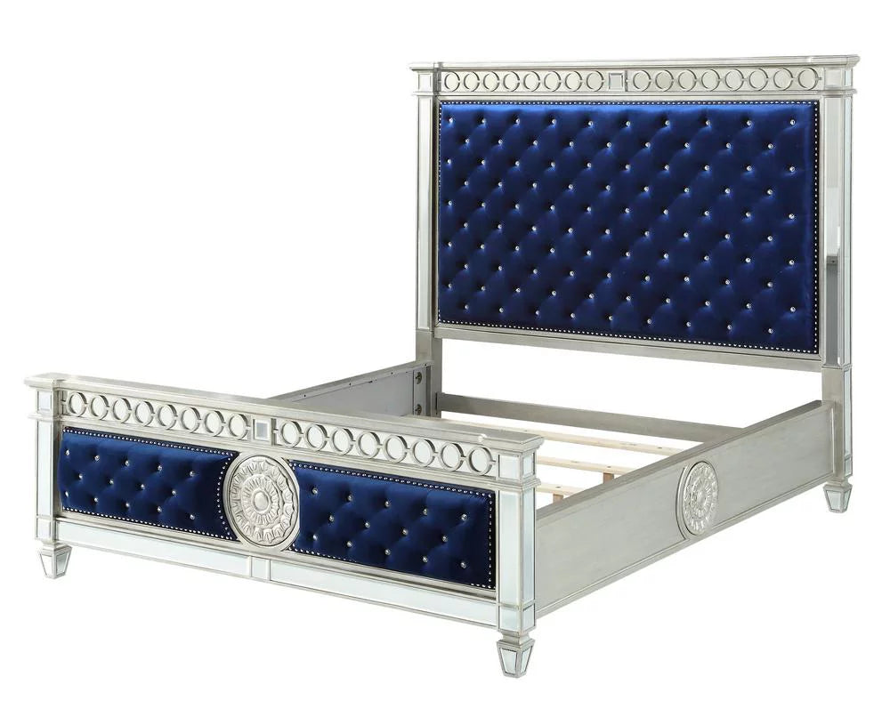 Blue Velvet Eastern King Bed V637021