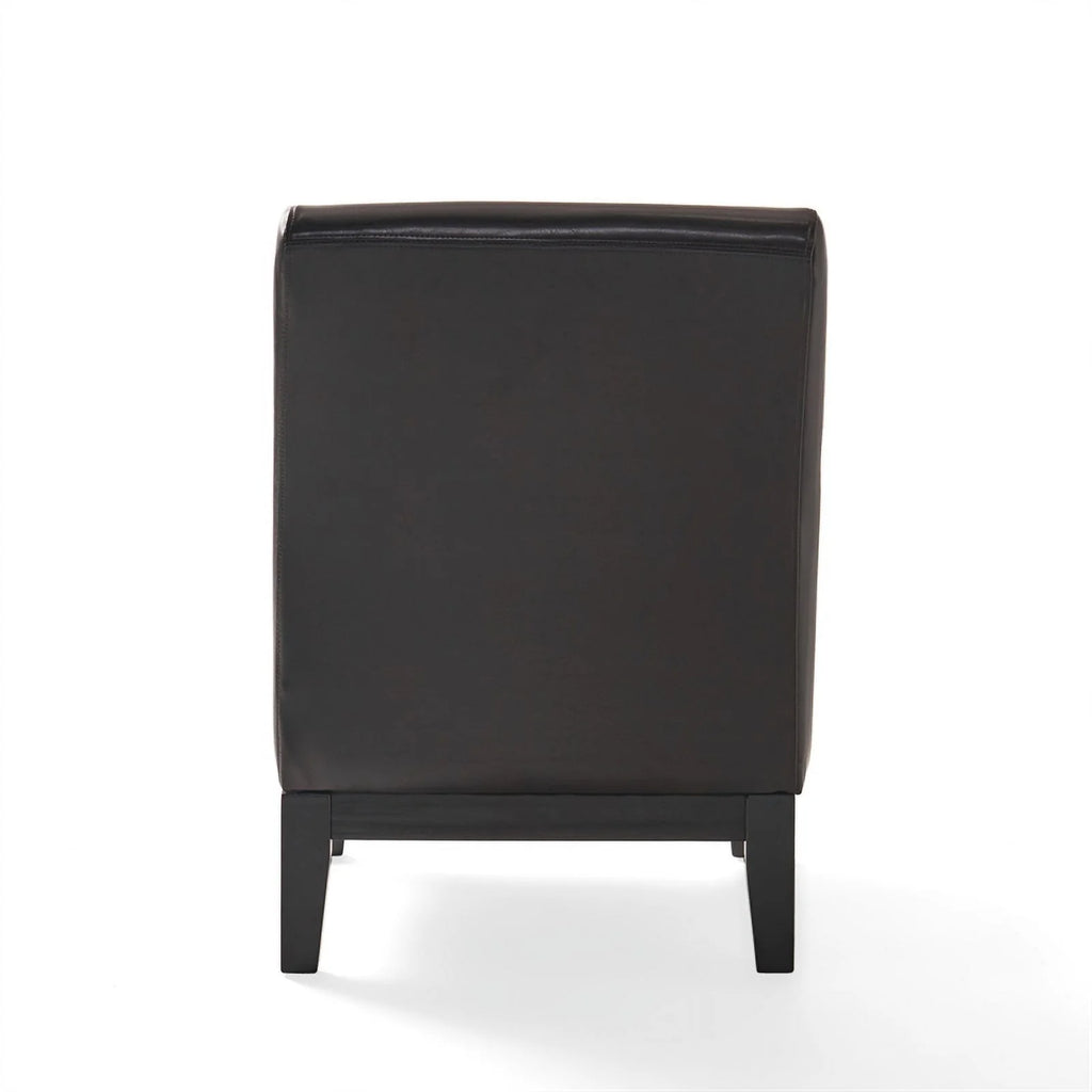 Brown Leather Slipper Chair F63619
