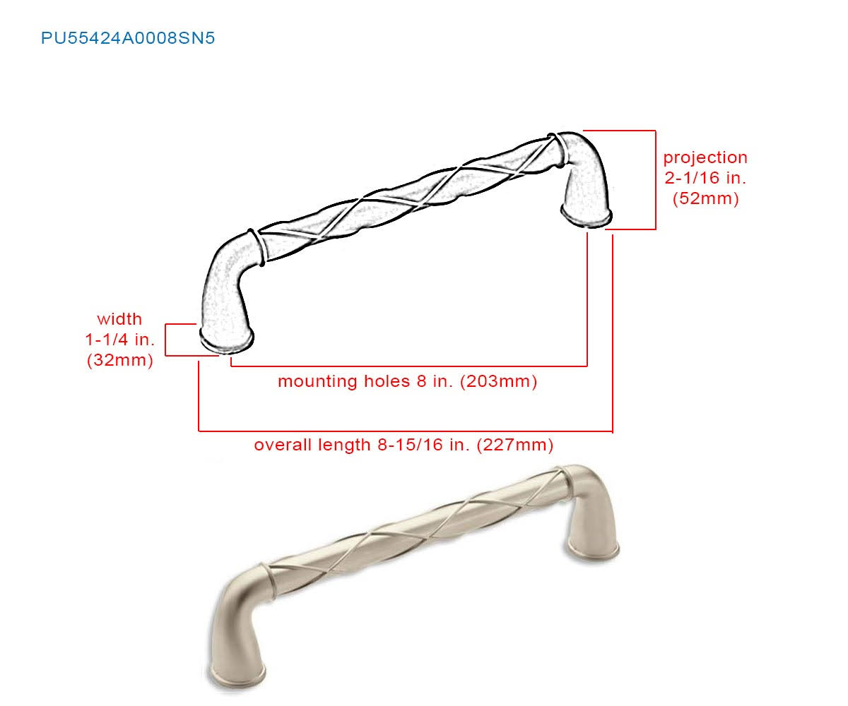 Satin Nickel Appliance Pull R4790