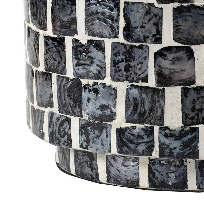 Black White Capiz Stool G43419