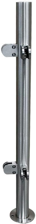 110cm High Glass Balustrade Railing Post Glazing Stainless Steel Pole Handrail Silver Pack of 2 F625897