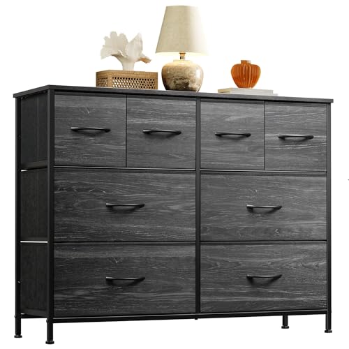 Charcoal Black 8 Fabric Drawer Dresser G385