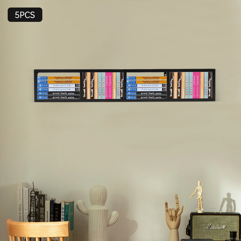 Metal Floating Shelf CD DVD Organizer Black R946417