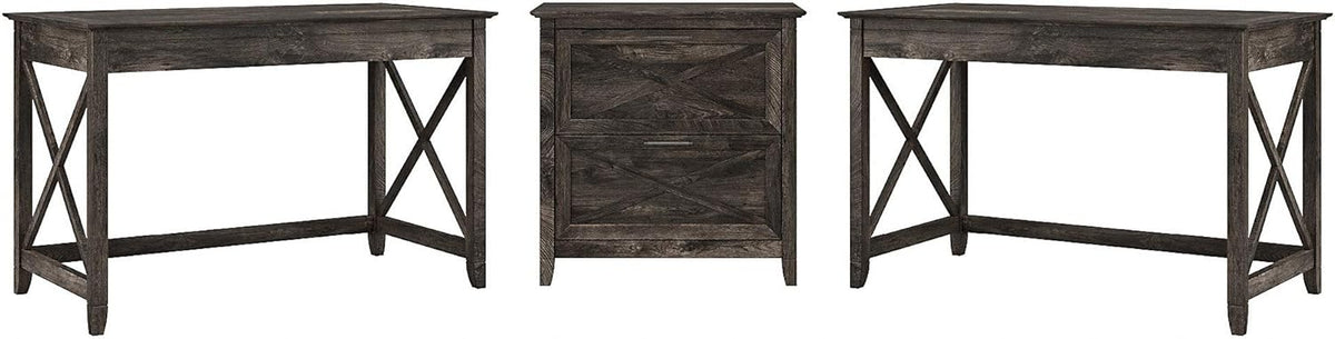 2 Person Desk Set with Lateral File Cabinet P80857