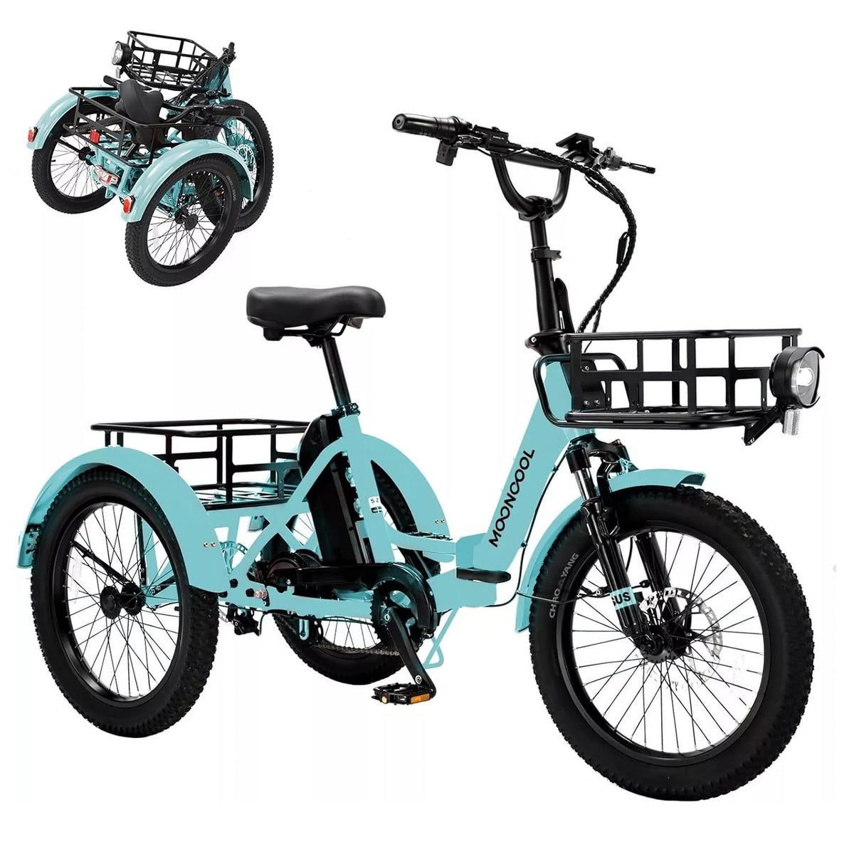20 x4in Fat Tire Electric Tricycle 500W E-bike Z616334
