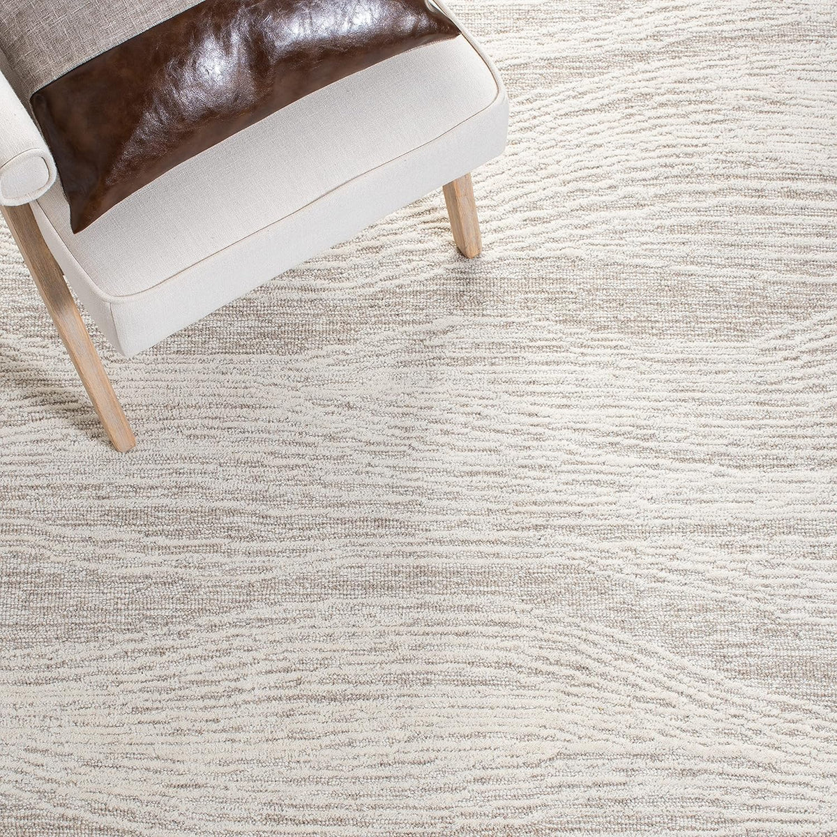Natural & Ivory 9' x 12' Handmade Wool Area Rug L593224