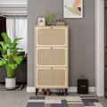 Rattan Shoe Cabinet with 3 Flip Drawers H346