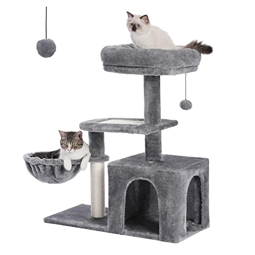 Green 32'' Cat Tree with Sisal Scratching Ramp and Hammock I54563