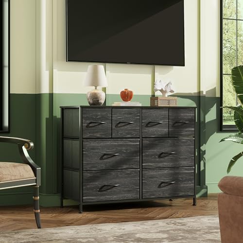 Charcoal Black 8 Fabric Drawer Dresser G385