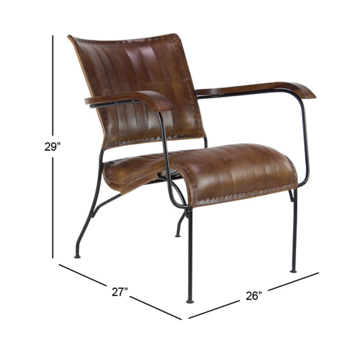 Brown Leather Accent Chair A2211