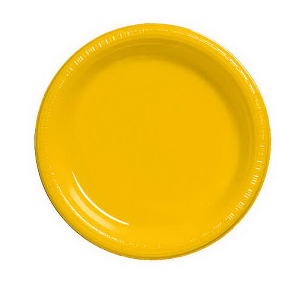 School Bus Yellow Plastic Luncheon Plate X8747