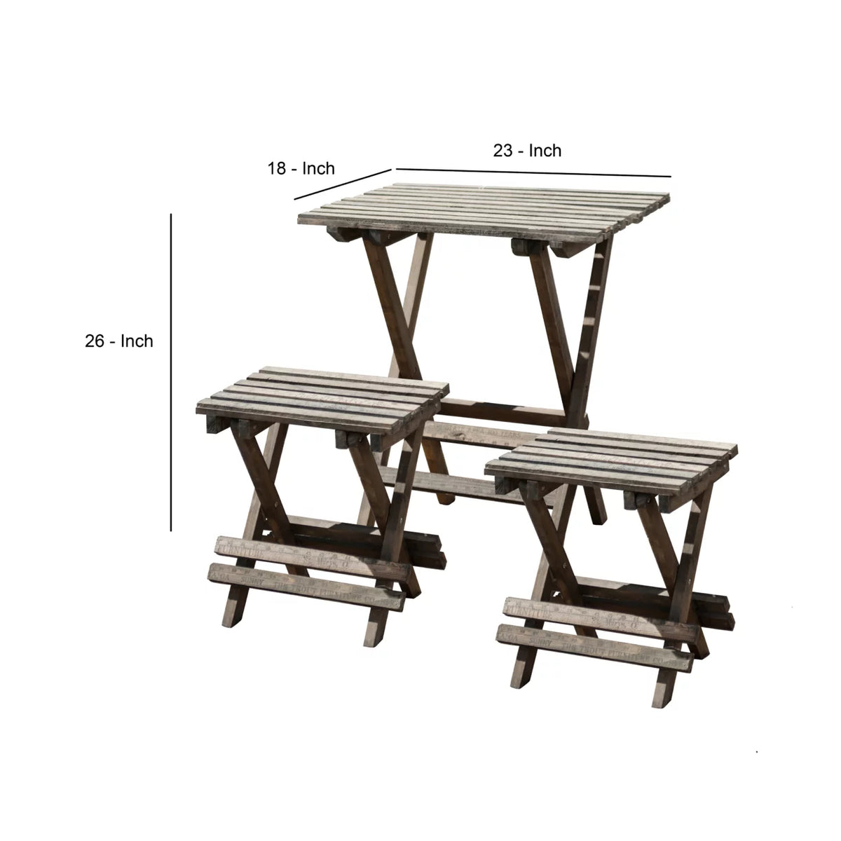 Brown Set of 3 Wooden Chairs M285