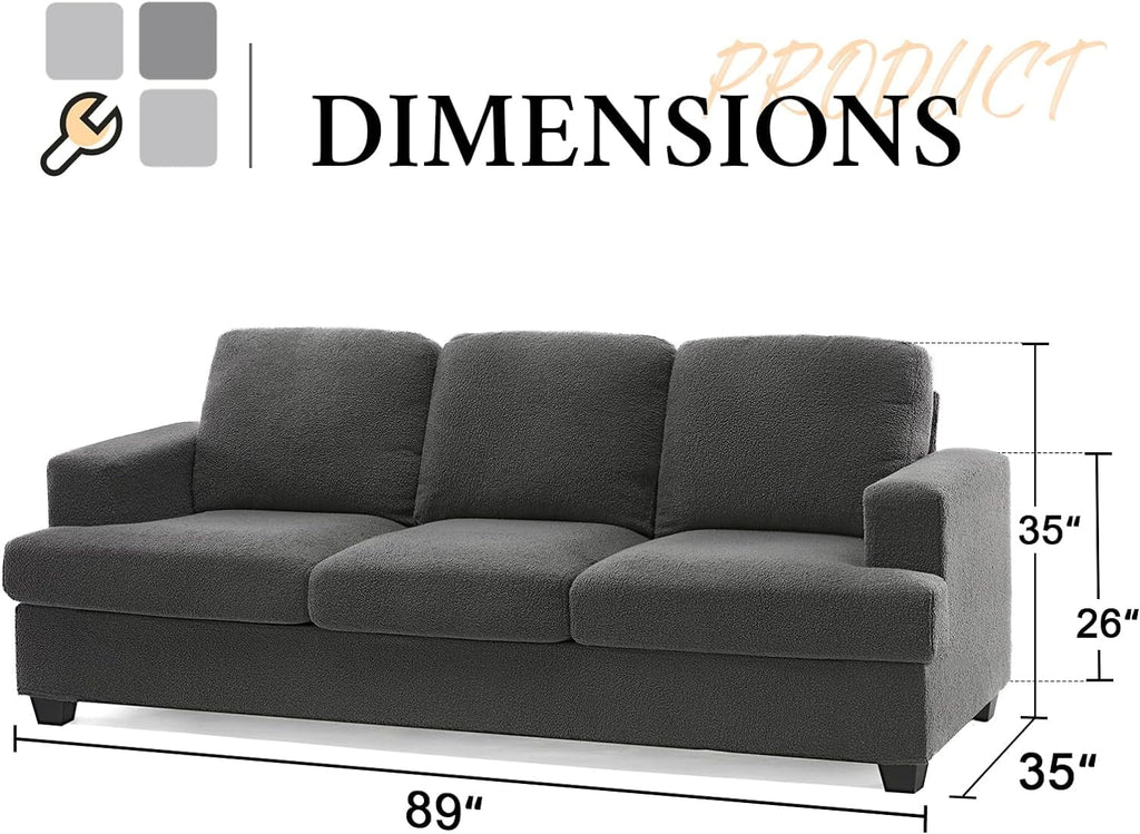 Grey Chenille 3 Seater Sofa I93989