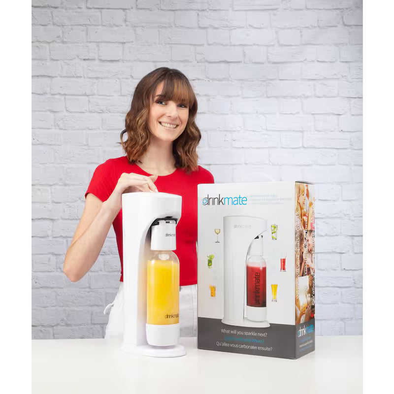 White Sparkling Water and Soda Maker Machine with CO2 Cartridge and Bottle D26654