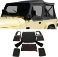 Convertible Soft Top Sailcloth for 1987-1995 Jeep Wrangler YJ Black 2 Door T141