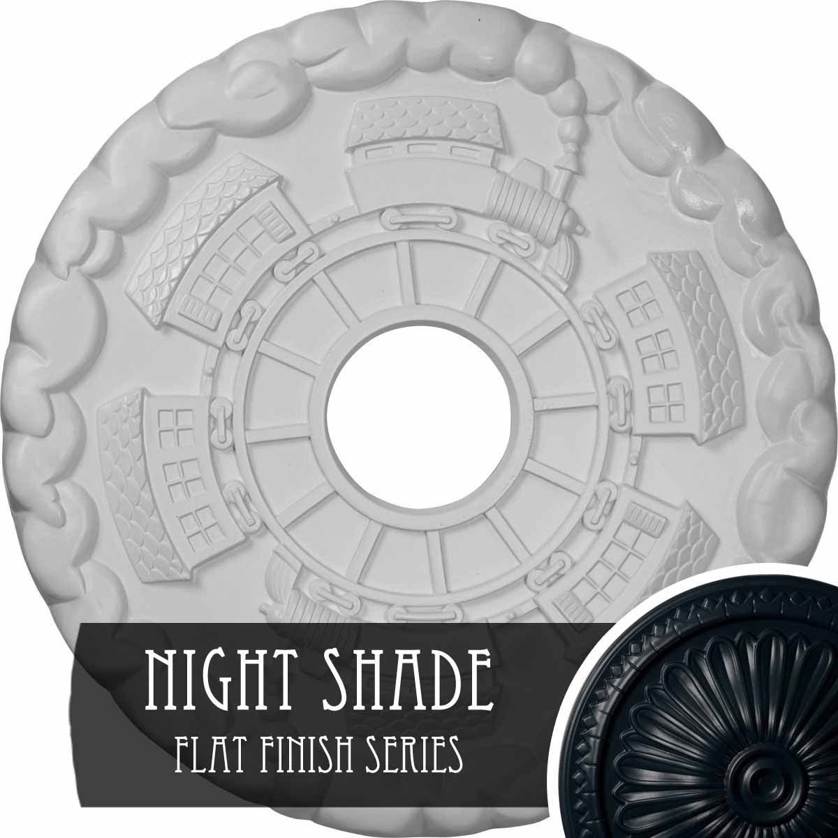 18 1/2x22OD x 3 7/8x22ID x 1x22P Hand-Painted Ceiling Medallion N2916