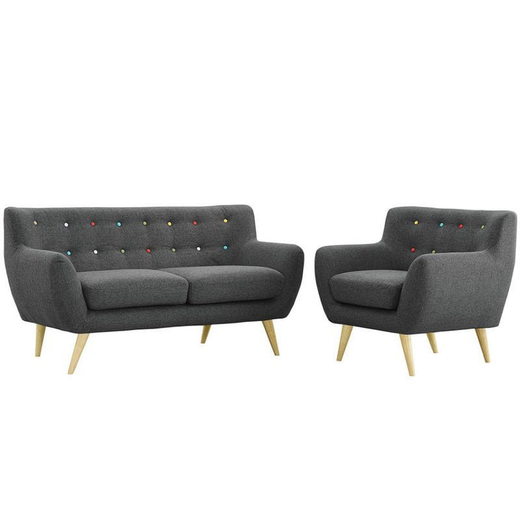 2 Piece Gray Sofa Set S899678