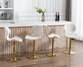 Cream Velvet Swivel Bar Stools Set of 4 X101