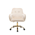 Beige Velvet Swivel Office Chair Q468286