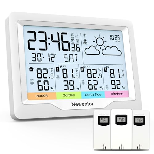 Black Wireless Weather Station with Atomic Clock C74956