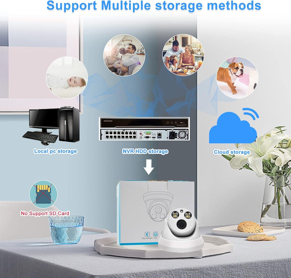 4K Full Color Night Vision 8MP POE Dome IP Camera H596708