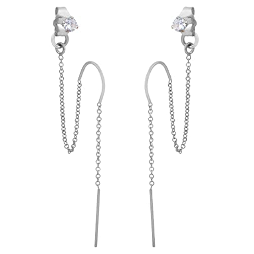 14k Gold Filled Double Piercing Earrings with Cubic Zirconia X679