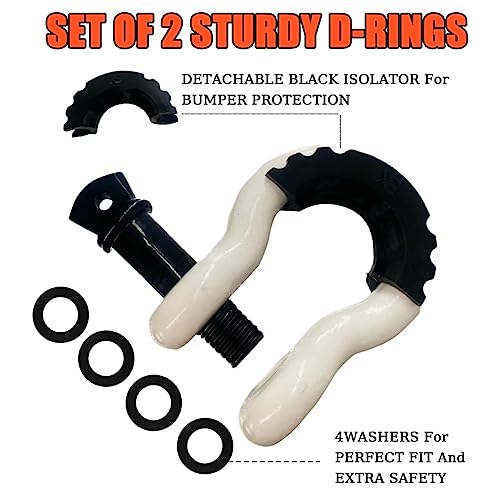 3/4" 2 Pack Clevis D-Ring Shackle 19 Ton Break Strength Q60271