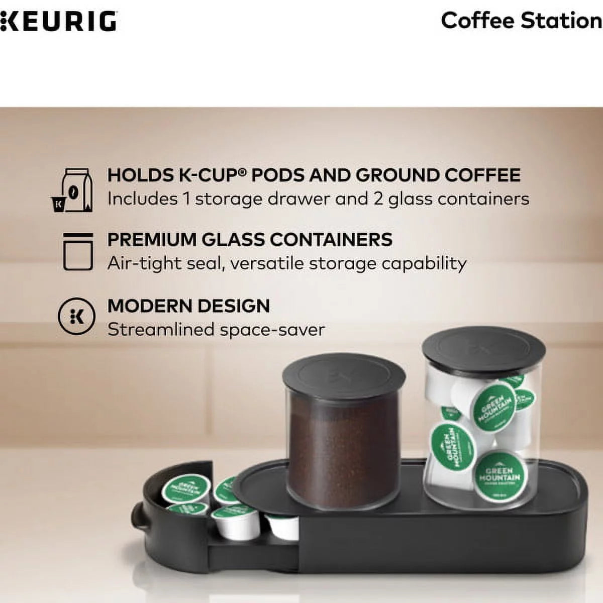 Black Ground Coffee & K-Cup Pod Storage Unit X748624