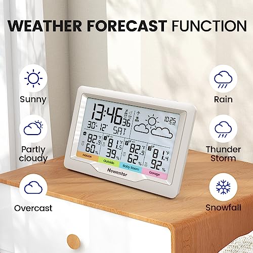 Black Wireless Weather Station with Atomic Clock C74956