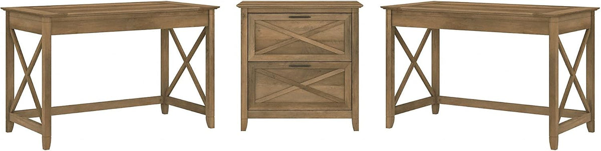 2 Person Desk Set with Lateral File Cabinet P80857