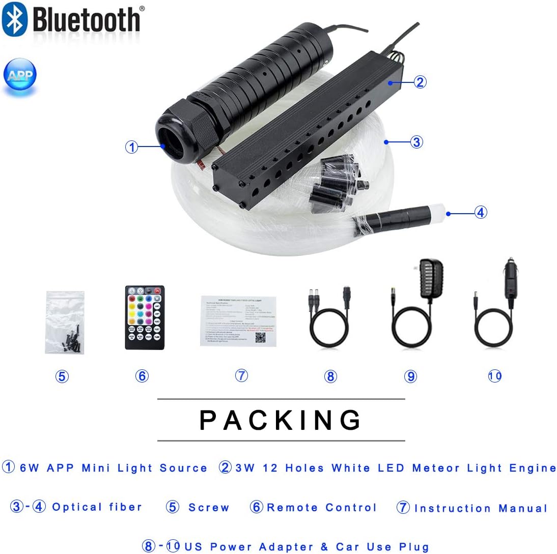 6W APP Control Fiber Optic Star Ceiling Light Kit M55293
