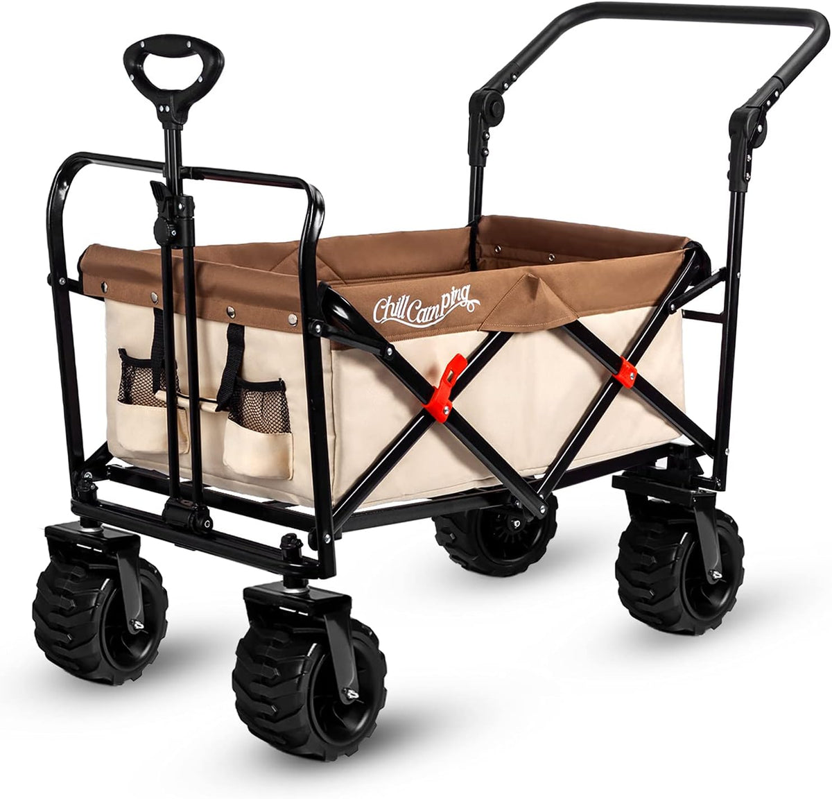 Purple Collapsible Beach Wagon with Rubber Wheels D423