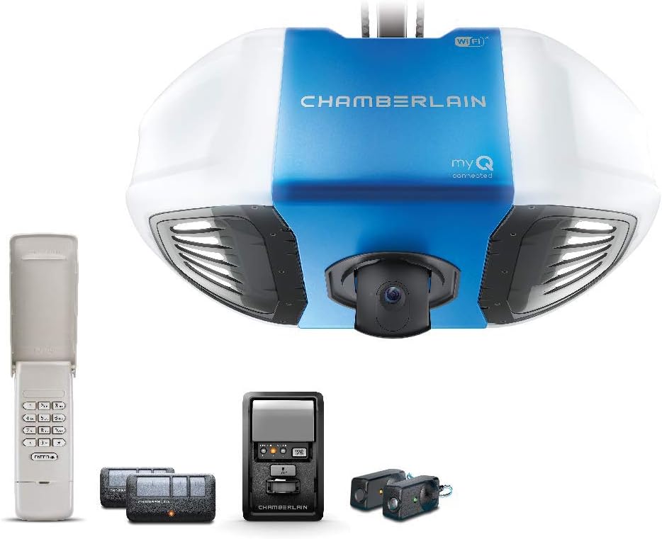 Smart Garage Door Opener with Built in HD Camera, Two Way Audio, Belt Drive, Wireless Keypad J909823