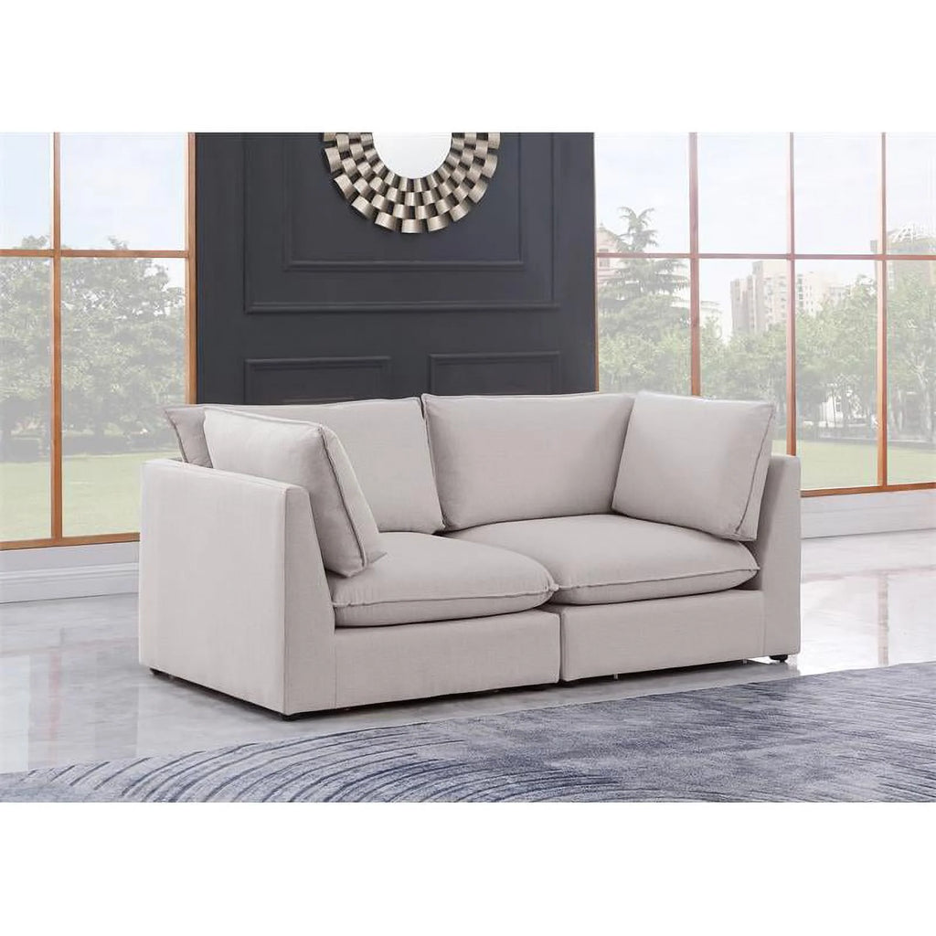 Beige Linen Textured Modular Sofa Y144763