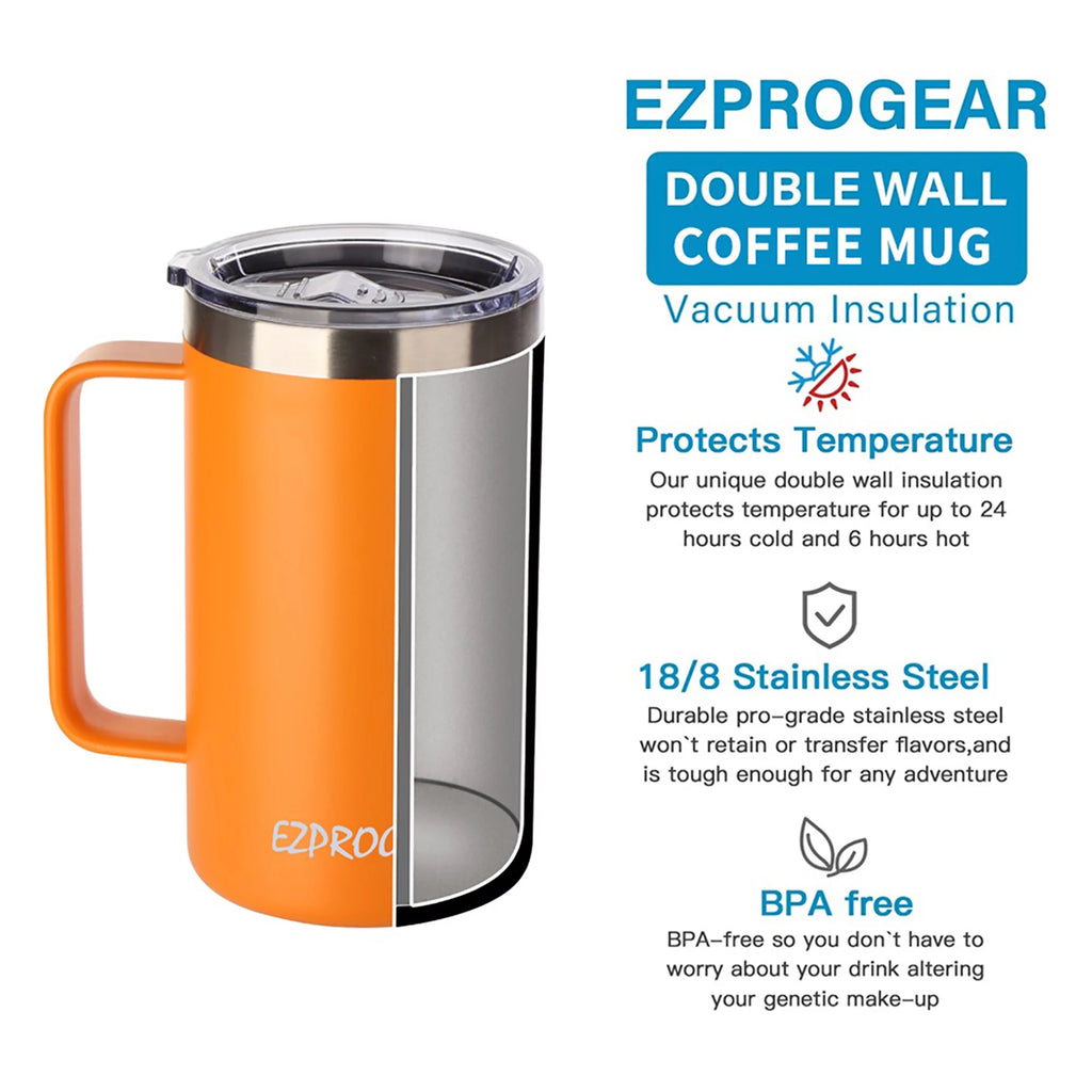 24 oz Stainless Steel Insulated Tumbler with Handle and Lid K501807