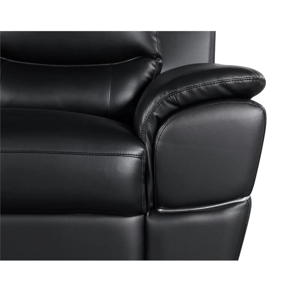 69" Modern Faux Leather Upholstered Loveseat in Black F207