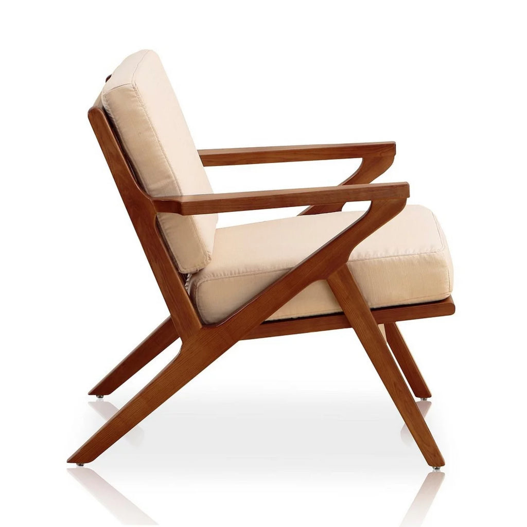 Cream and Amber Twill Weave Accent Chair E9622