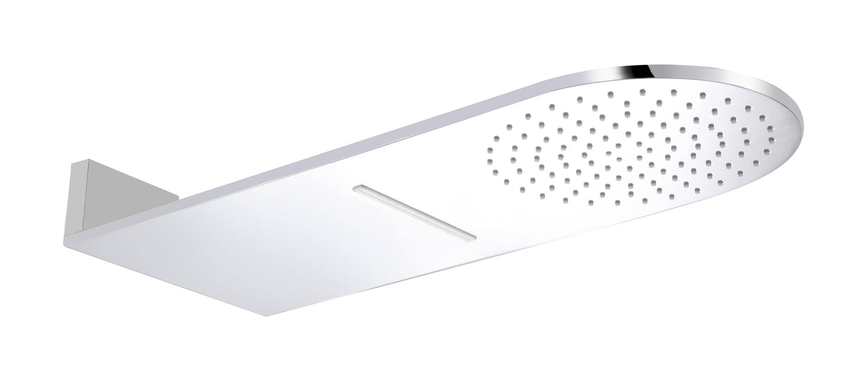 Polished Chrome 10x22 Wall-Mounted Square Waterfall Rain Shower Head J585418